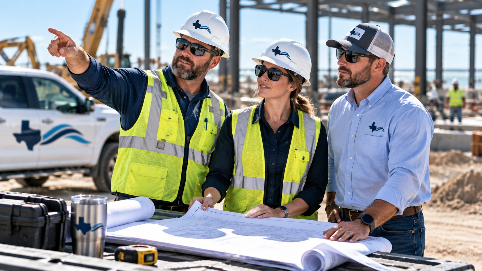 Gulf Coast project team coordinating work in the field